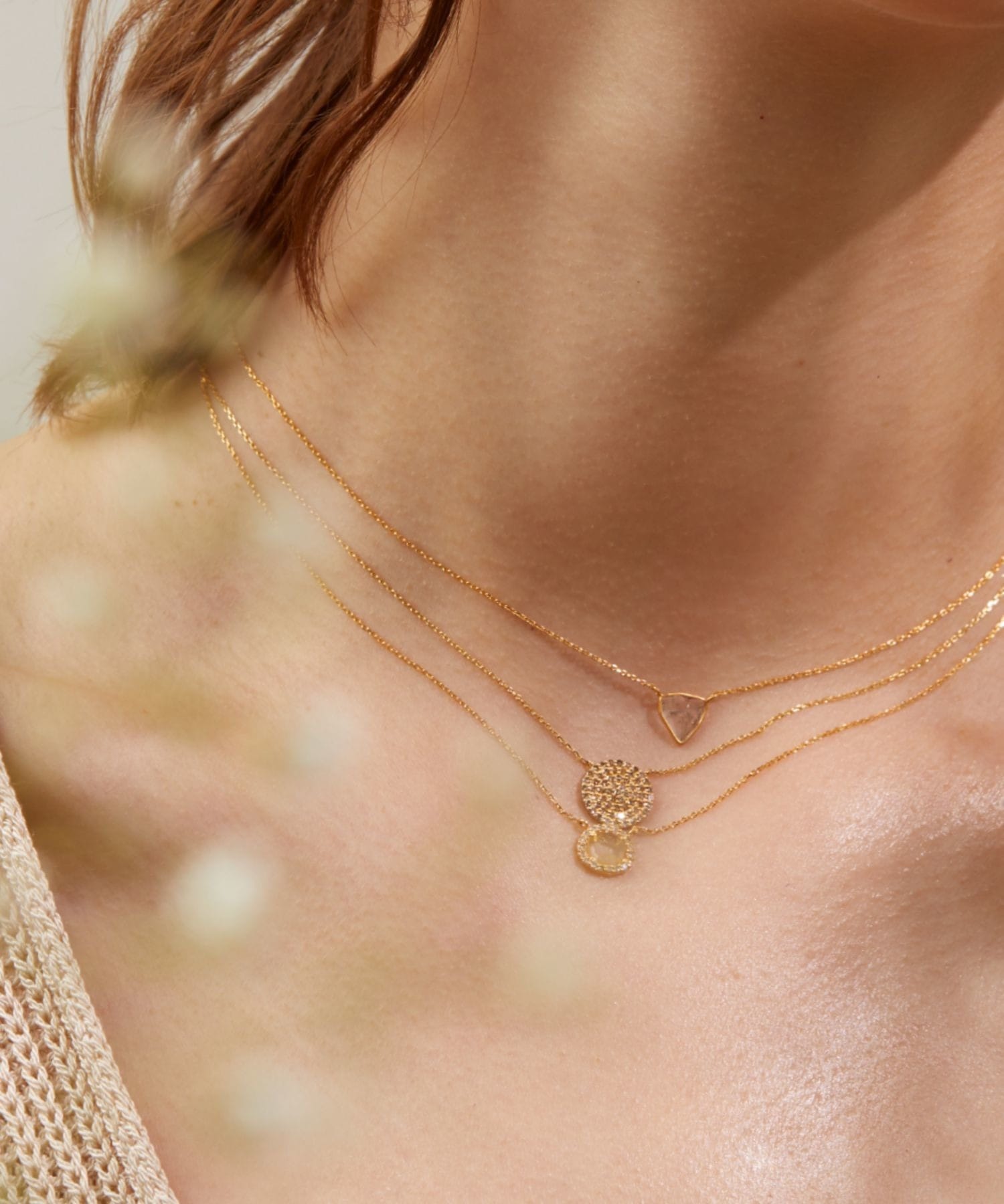 raw beauty] K18 sliced diamond necklace｜ARTIDA OUD（アルティーダ