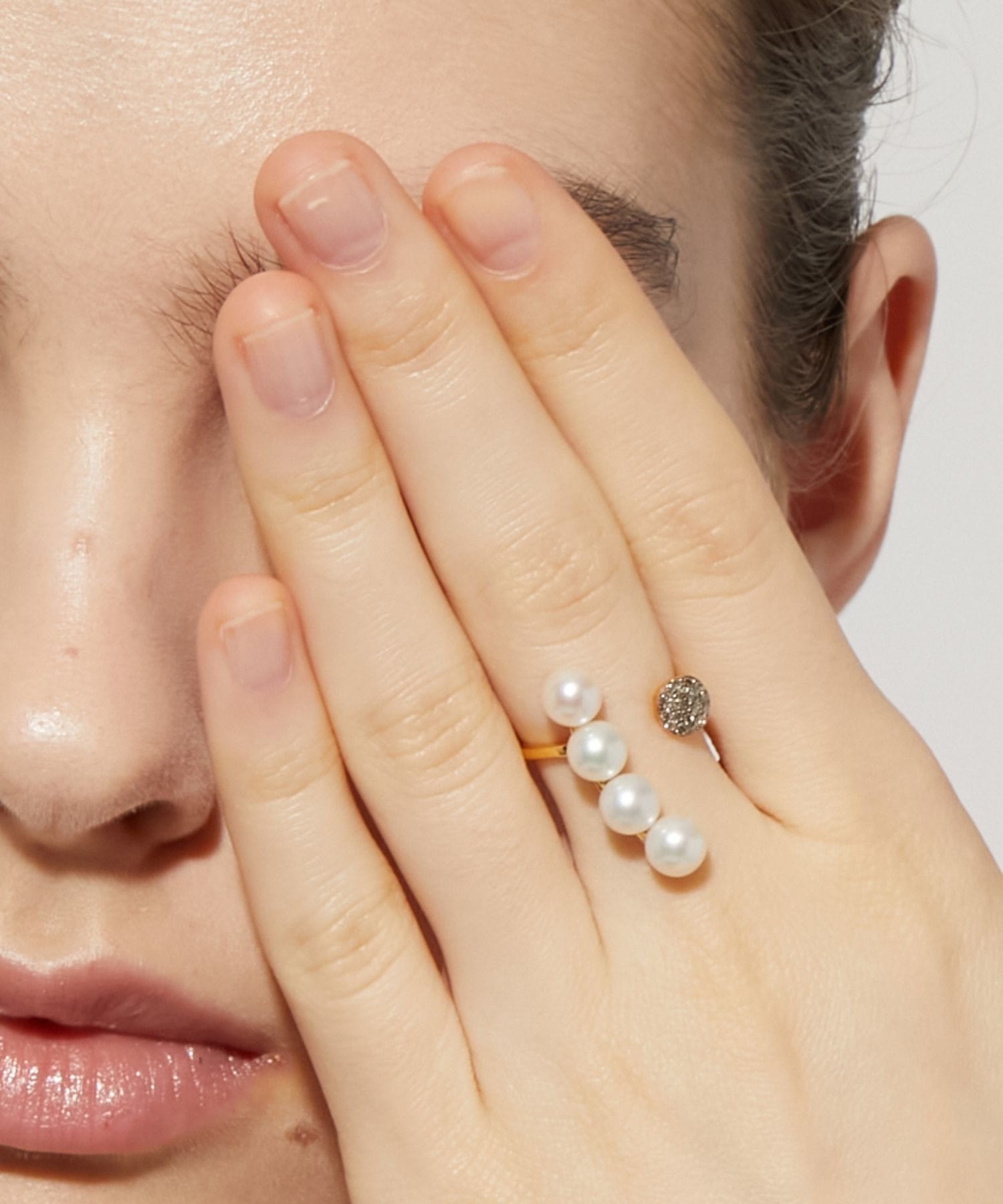 philia] akoya and selene pave diamond open ring｜ARTIDA OUD（アル