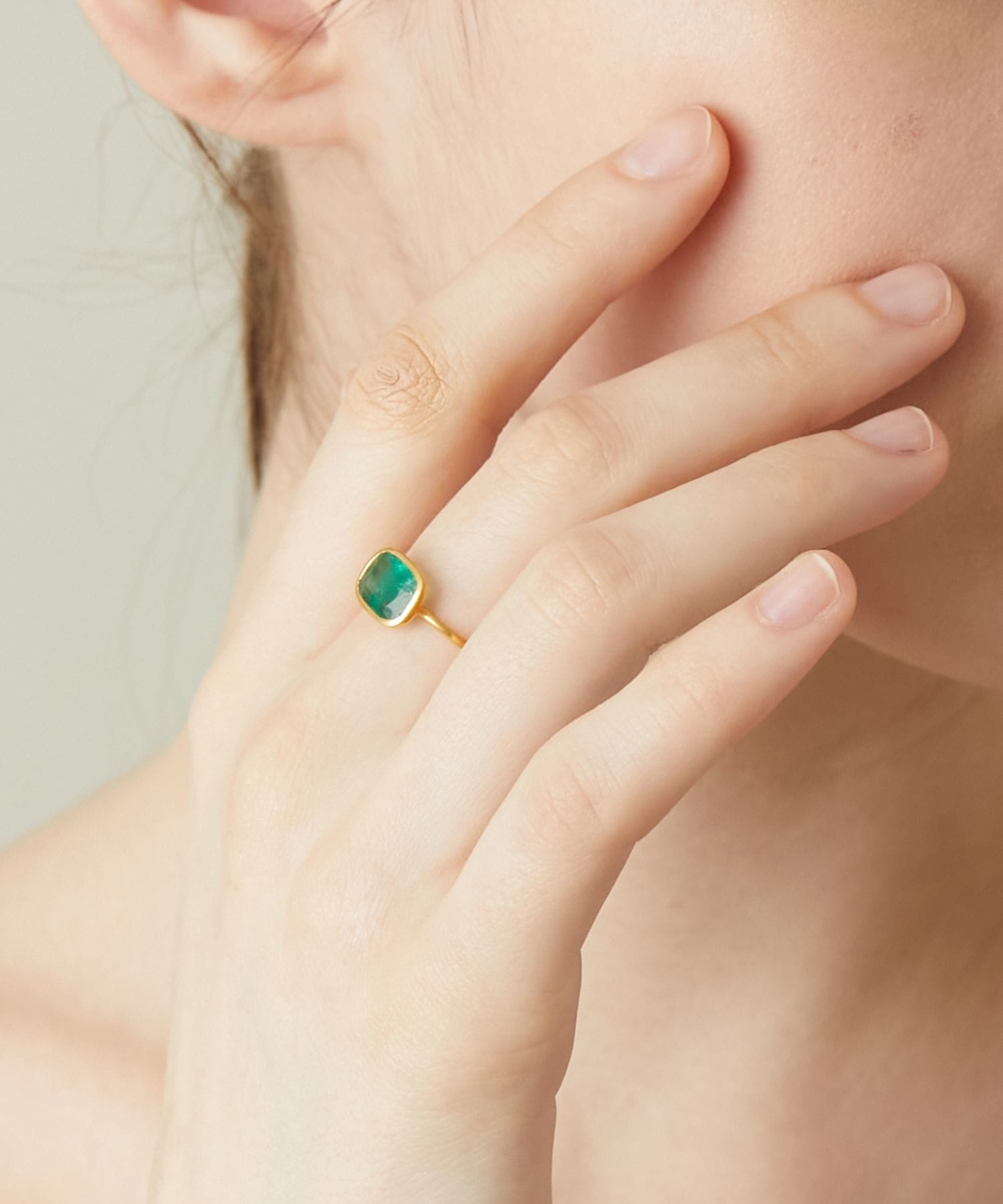 eden] One of a kind emerald bezel ring｜ARTIDA OUD（アルティーダ