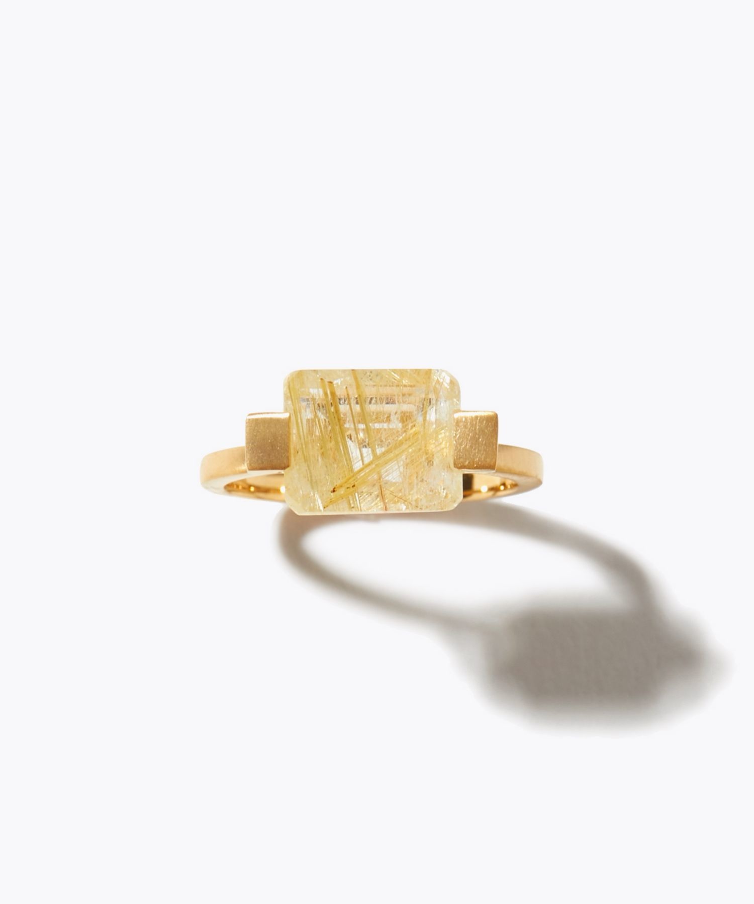 ancient] rectangle gold rutilated quartz ring｜ARTIDA OUD（アル