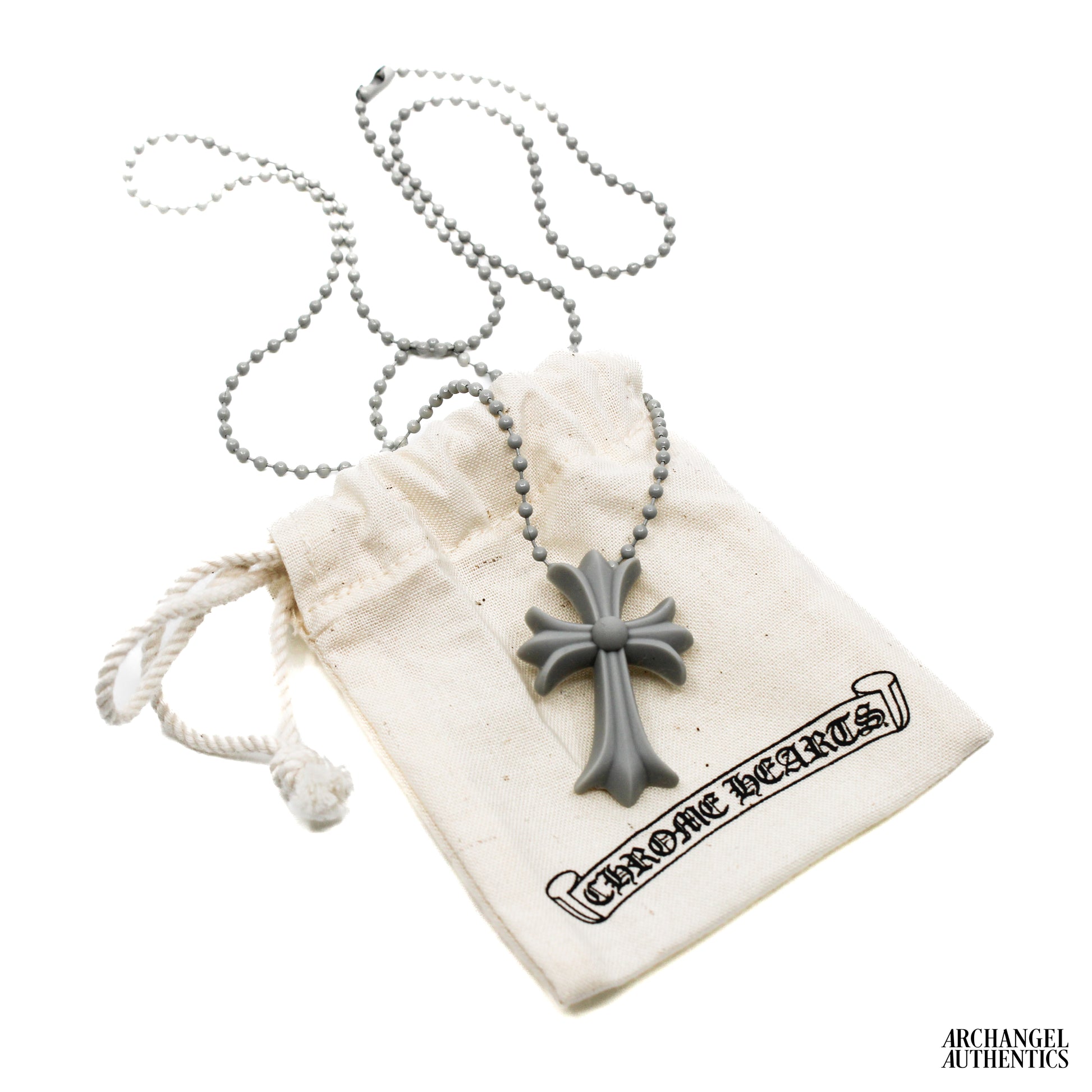 Chrome Hearts CH Cross Silicone Necklace Grey – archangelauthentics