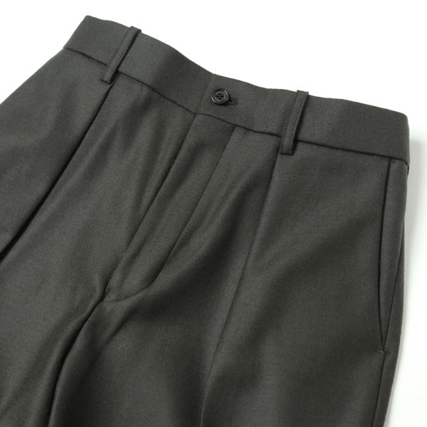 FRONT PLEATS PEGTOP ORGANIC WOOL CIRCULAR FLANNEL - MARKAWARE 「Area」