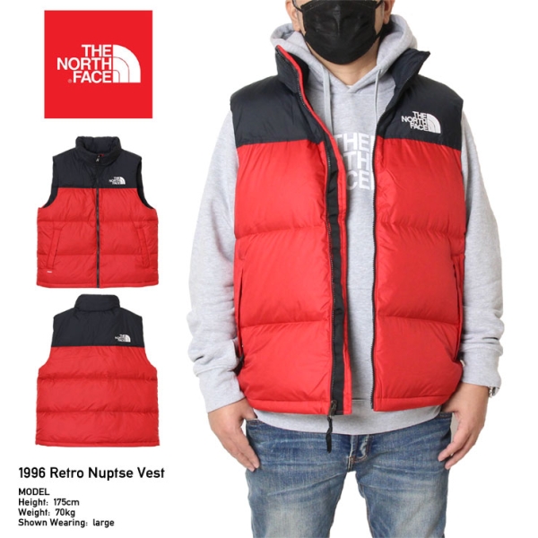 1996 RETRO NUPTSE VEST NF0A3JQQ レッド(682) ダウンベスト ヌプシ