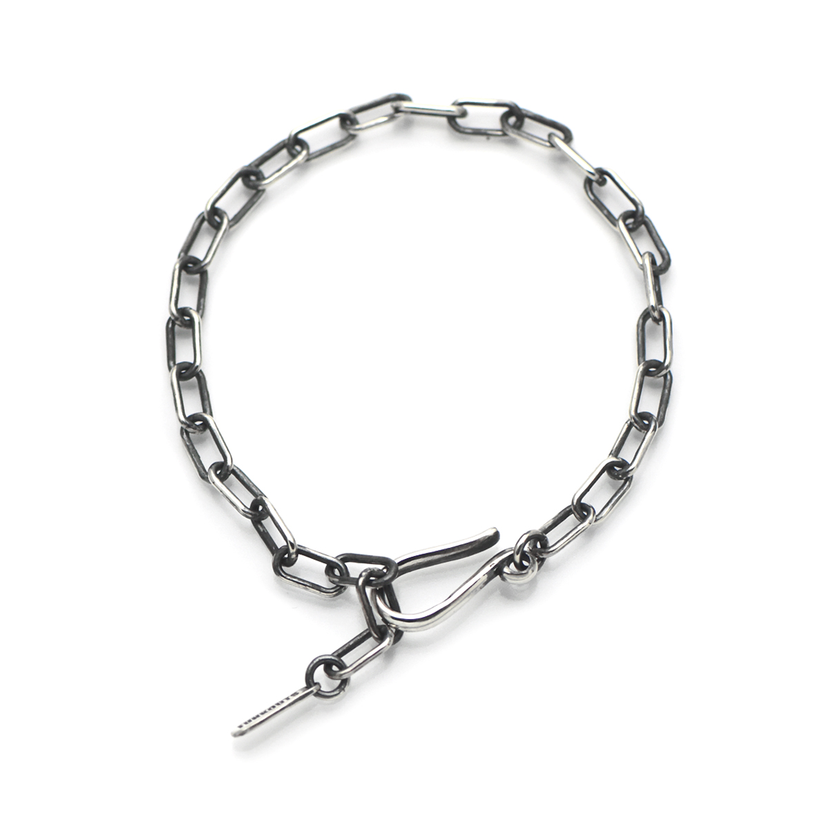 チェーン ブレスレット シルバー 925 フリーサイズ (燻し加工