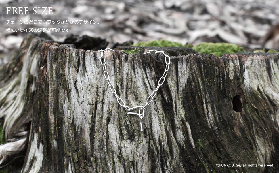 チェーン ブレスレット シルバー 925 フリーサイズ【FUNKOUTS