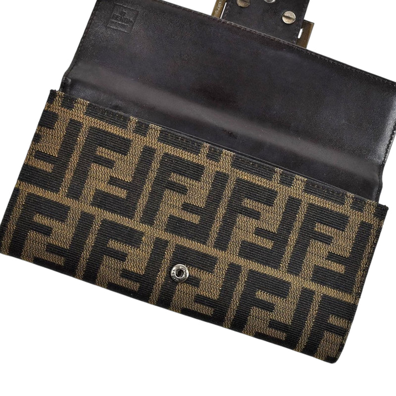 Fendi Monogram Zucca Long Flap Wallet Brown – Bag Religion