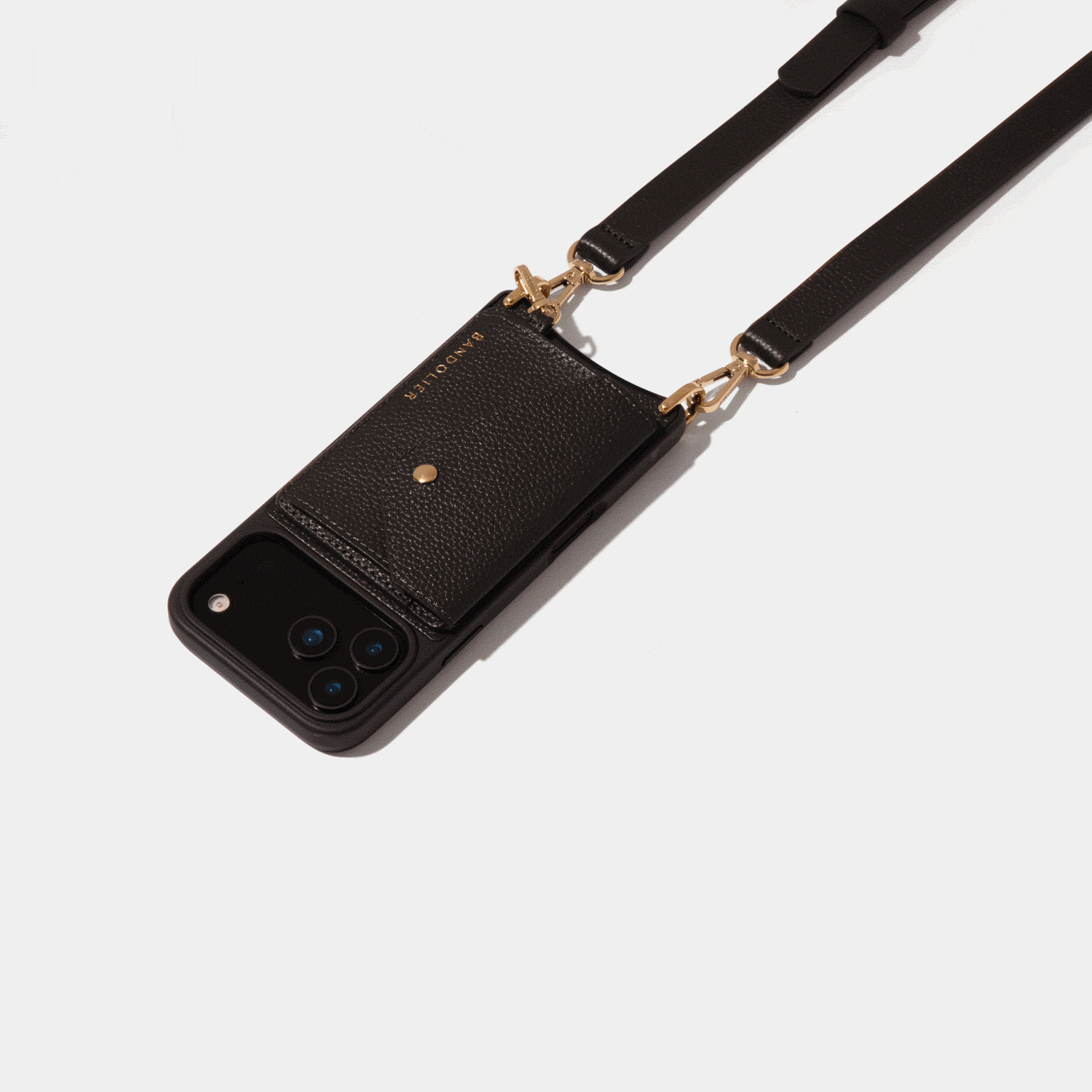 Bodie Crossbody Strap Only with Mini Zip Pouch - Black/Gold