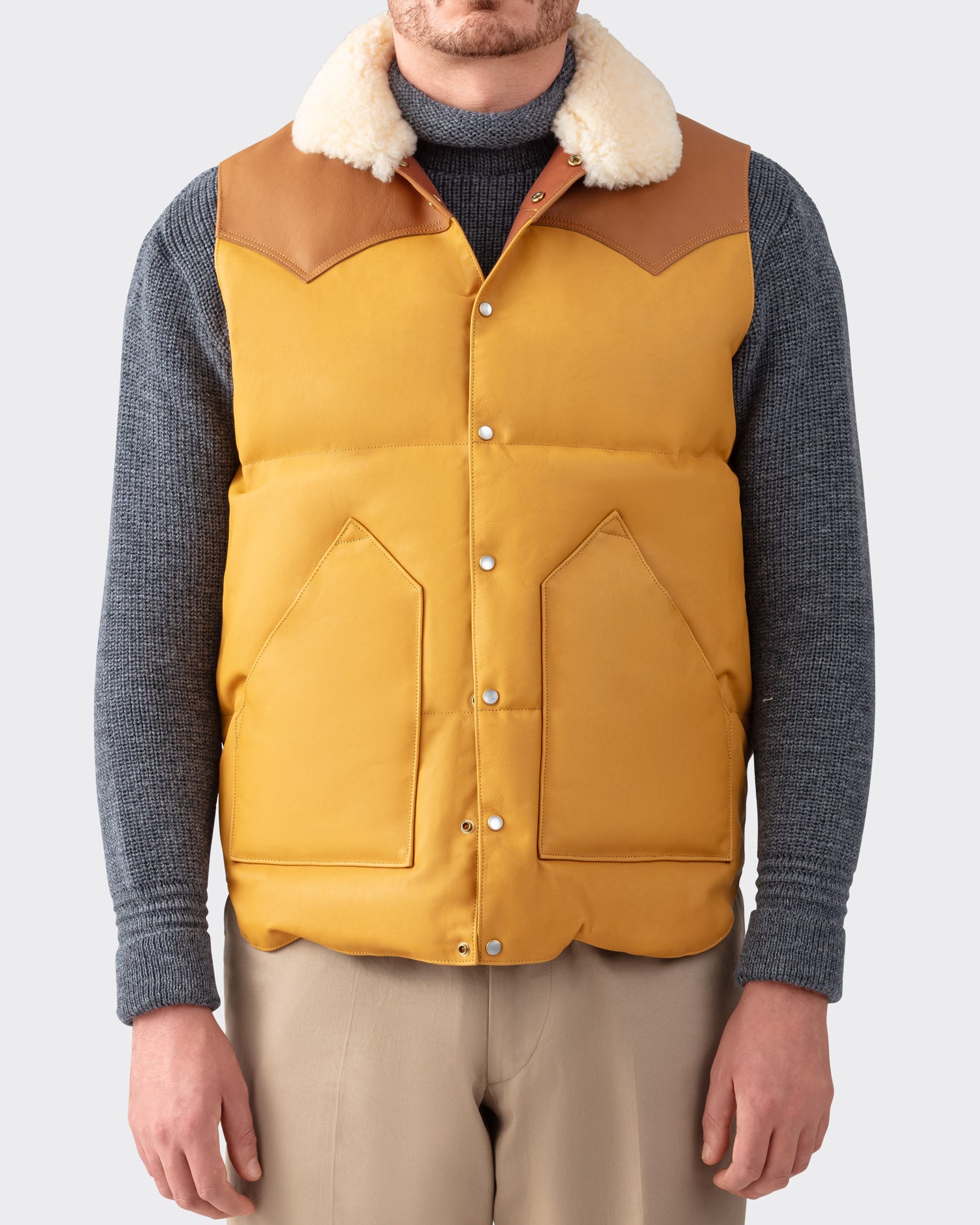 Rocky Mountain : Leather “Christy” Vest : Light Brown/Natural