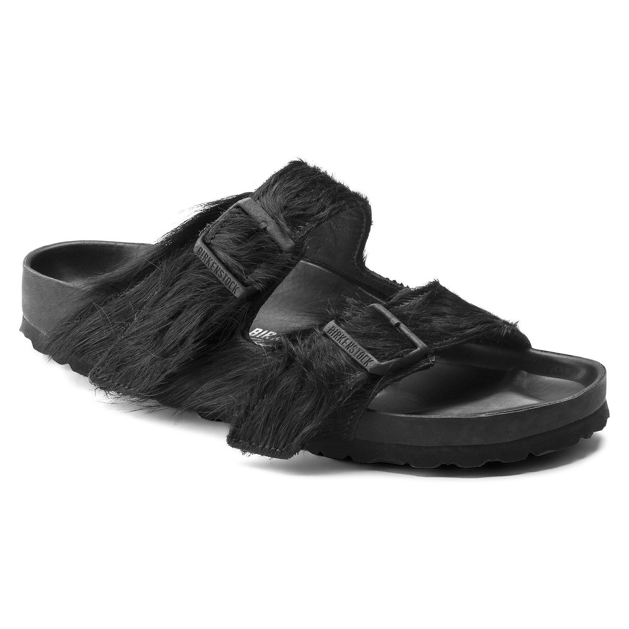 Rick Owens Arizona Cowhide in Color Longhair Black | BIRKENSTOCK