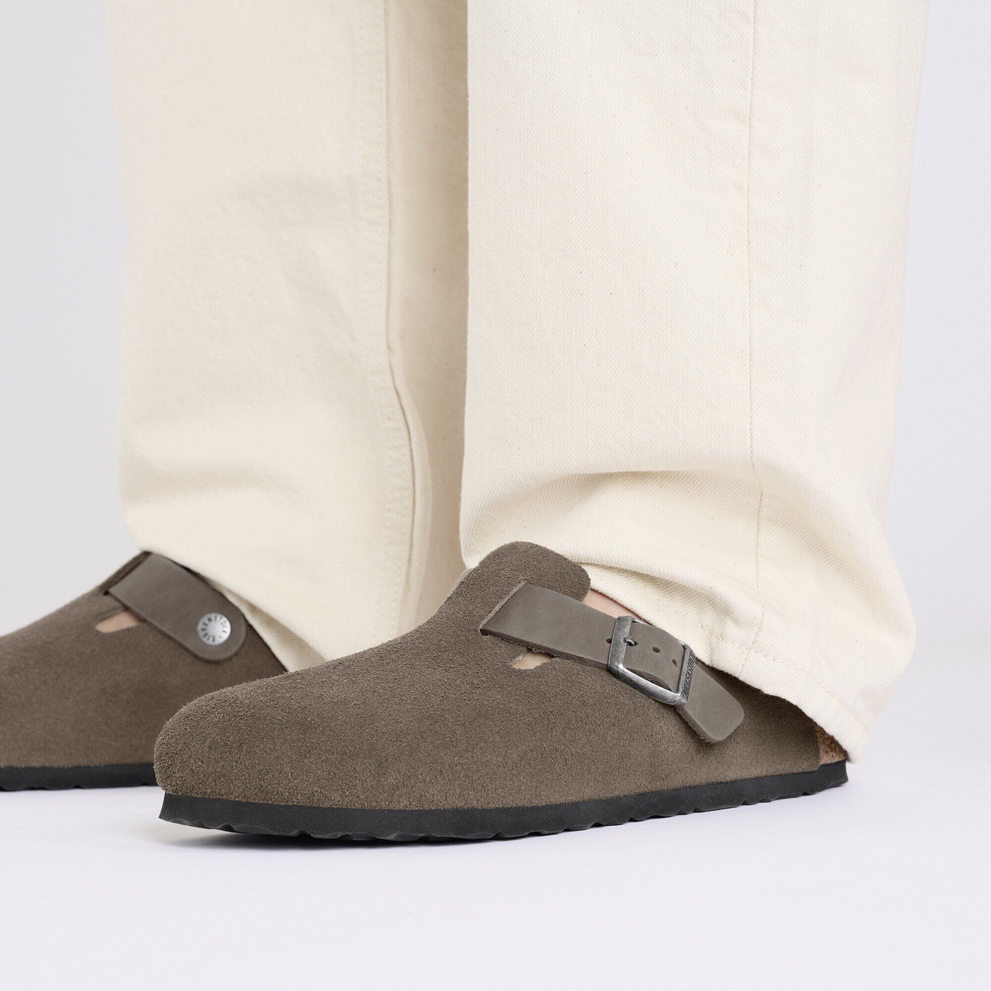 Boston BS Mixed Leather in Color Concrete Gray | BIRKENSTOCK Oman
