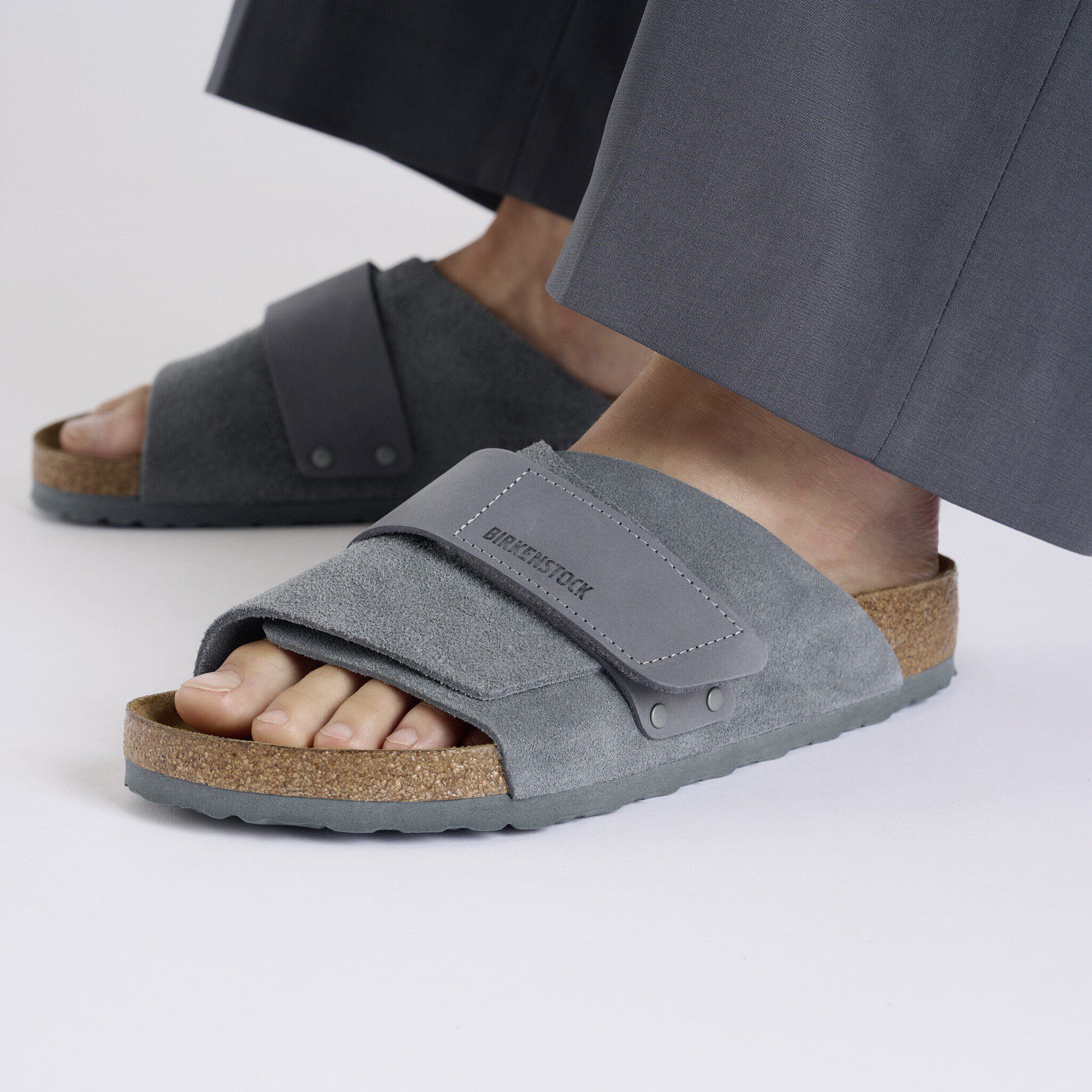 Kyoto Nubuck-Suede Leather in Color Basalt Gray | BIRKENSTOCK US