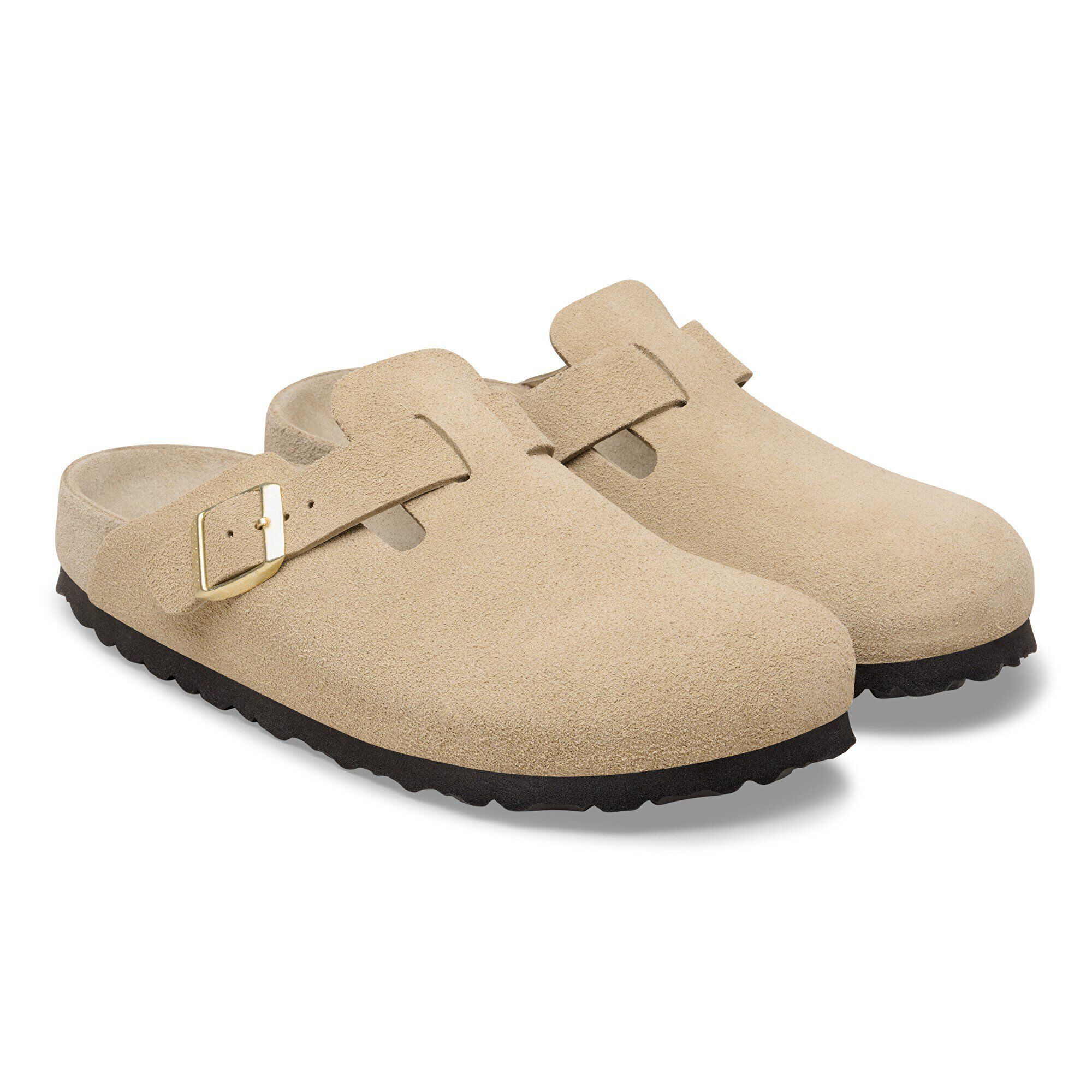 Boston Suede Leather in Color Taupe | BIRKENSTOCK US