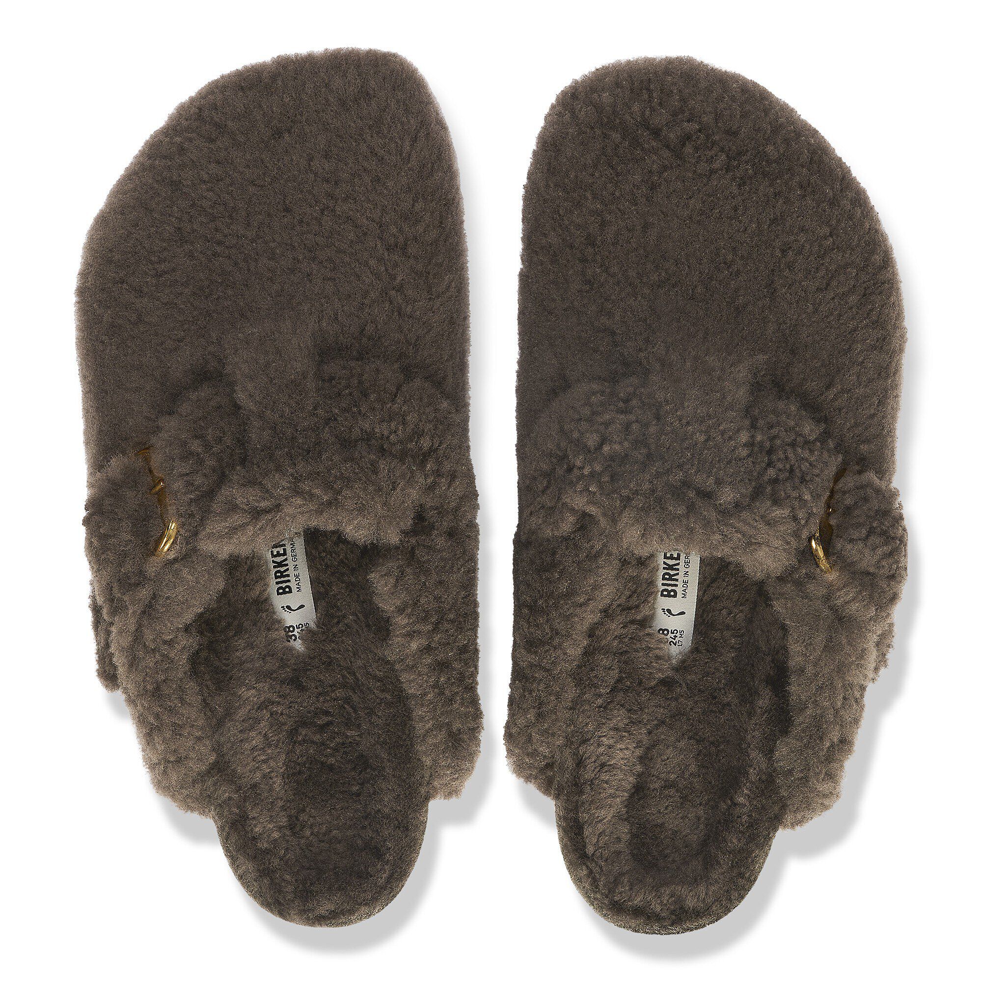 Boston Big Buckle Shearling in Color Concrete Gray | BIRKENSTOCK
