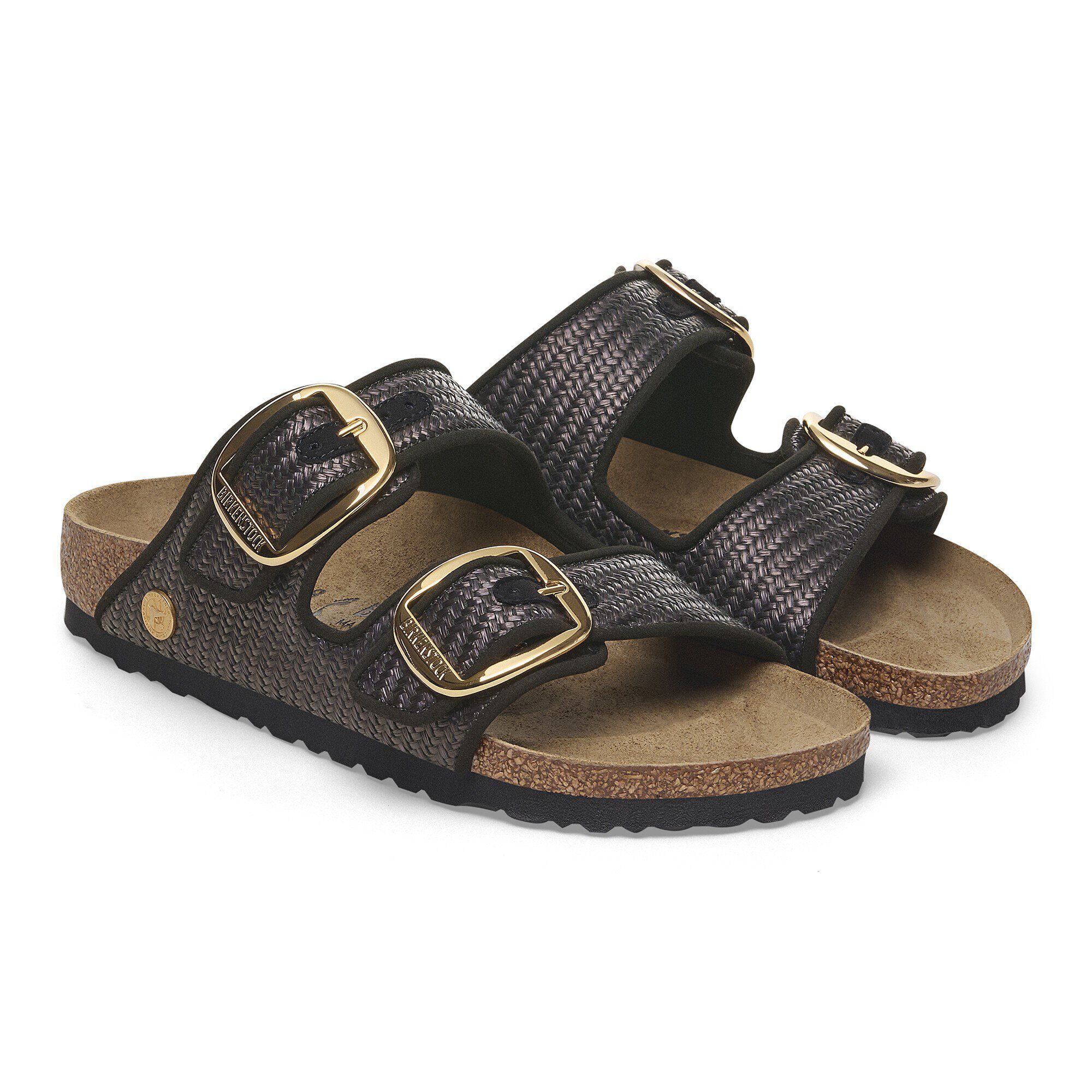 Arizona Big Buckle Textile in Color Raffia Black | BIRKENSTOCK US