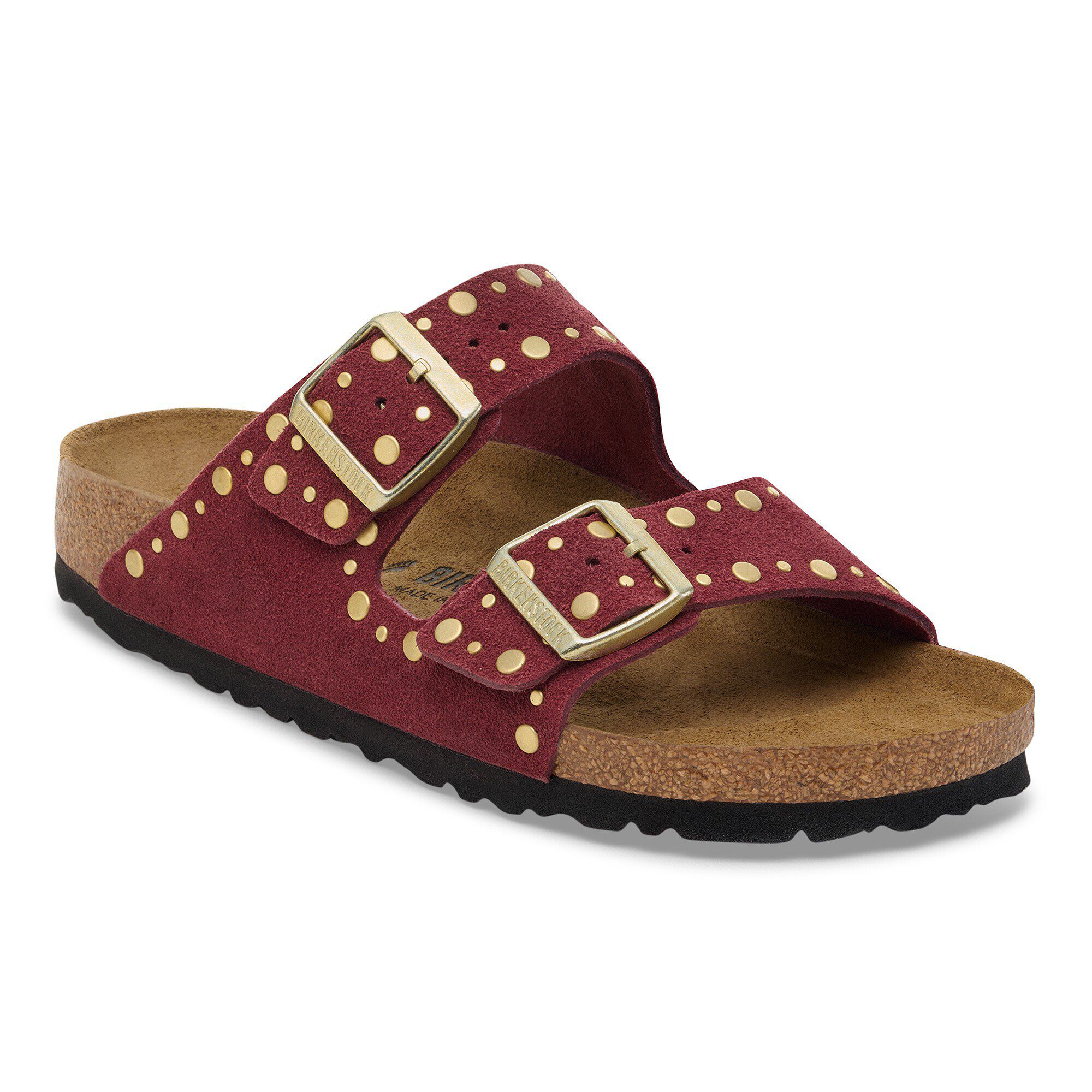 Arizona Rivets Suede Leather in Color Zinfandel | BIRKENSTOCK US