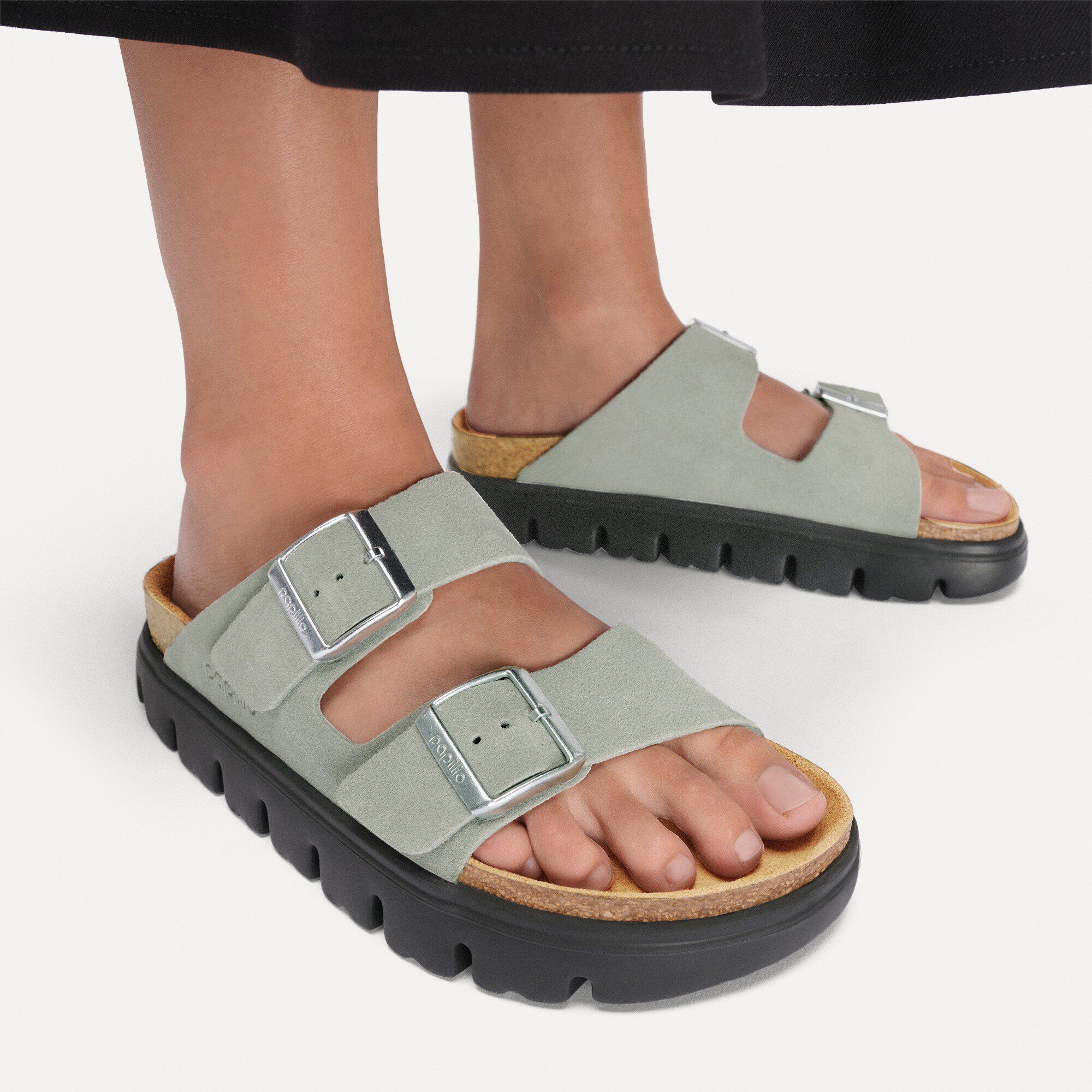 Arizona Chunky Suede Leather in Color Pure Sage | BIRKENSTOCK US