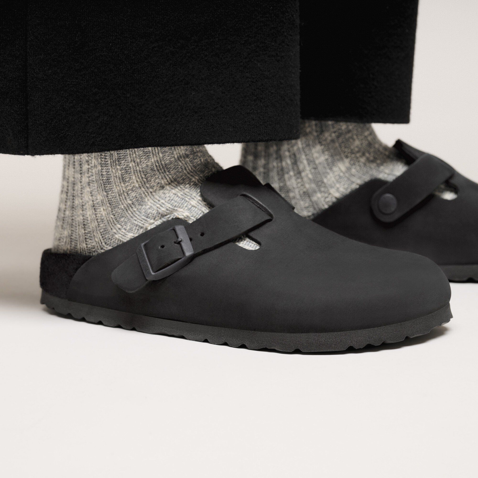 Boston Nubuck Leather in Color Black | BIRKENSTOCK US