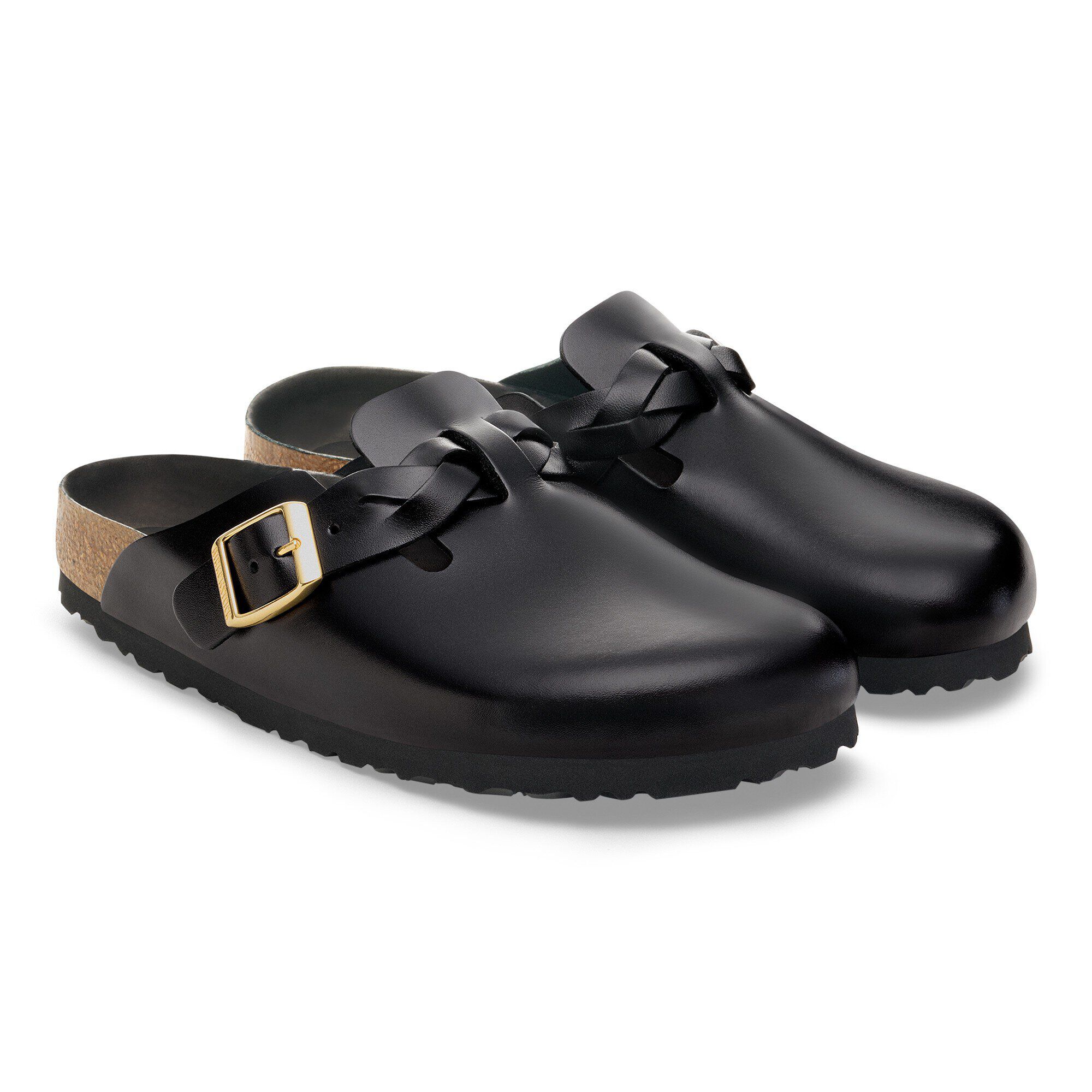 Boston Braided Leather in Color New Dressy Black | BIRKENSTOCK US
