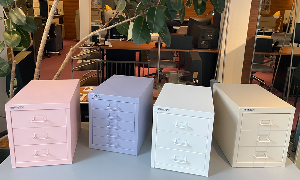 12/3CH カラーハンドル - ビスレー A4 キャビネット 引き出し3段