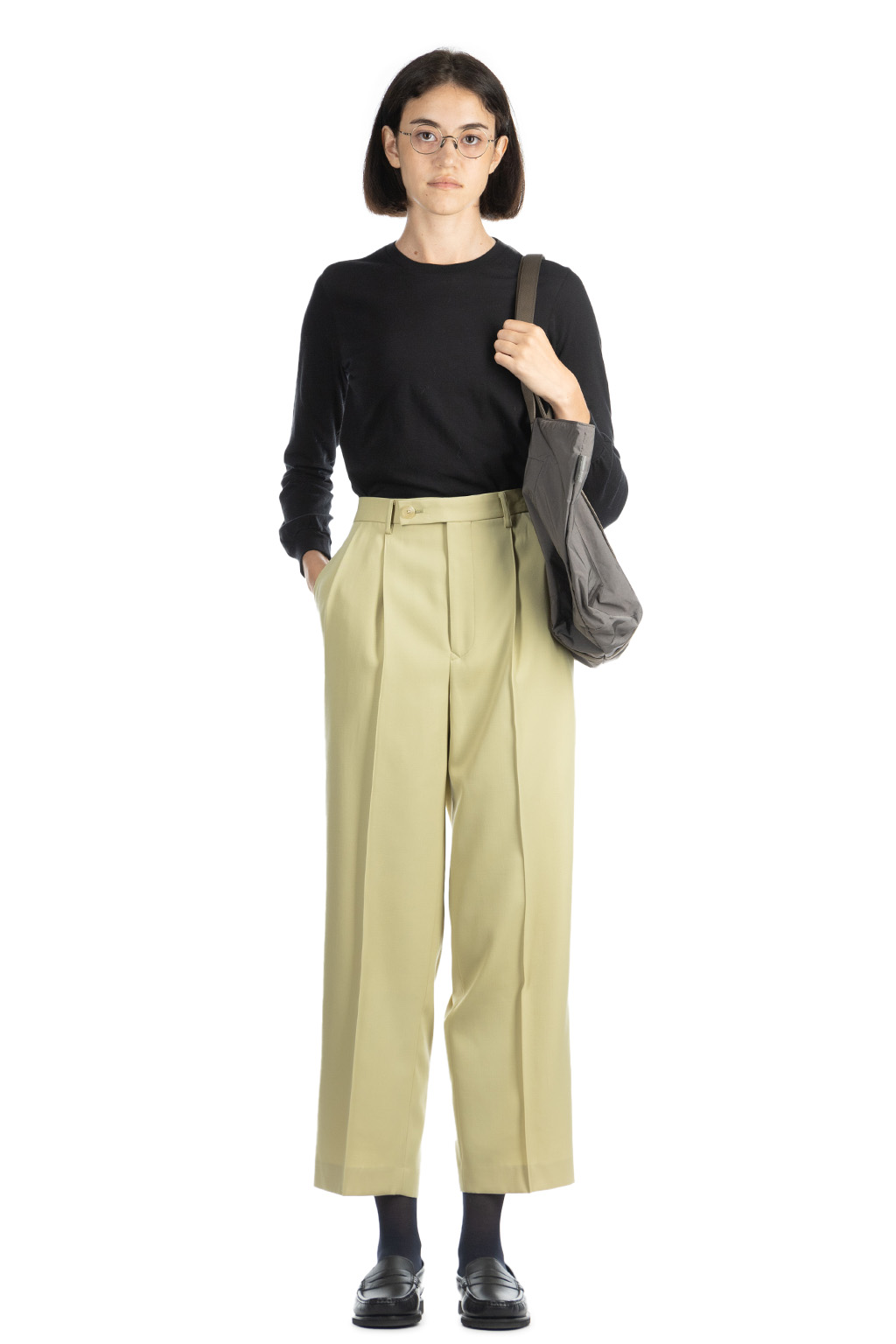 AURALEE | LIGHT WOOL MAX GABARDINE SLACKS-Light KHAKI | Women
