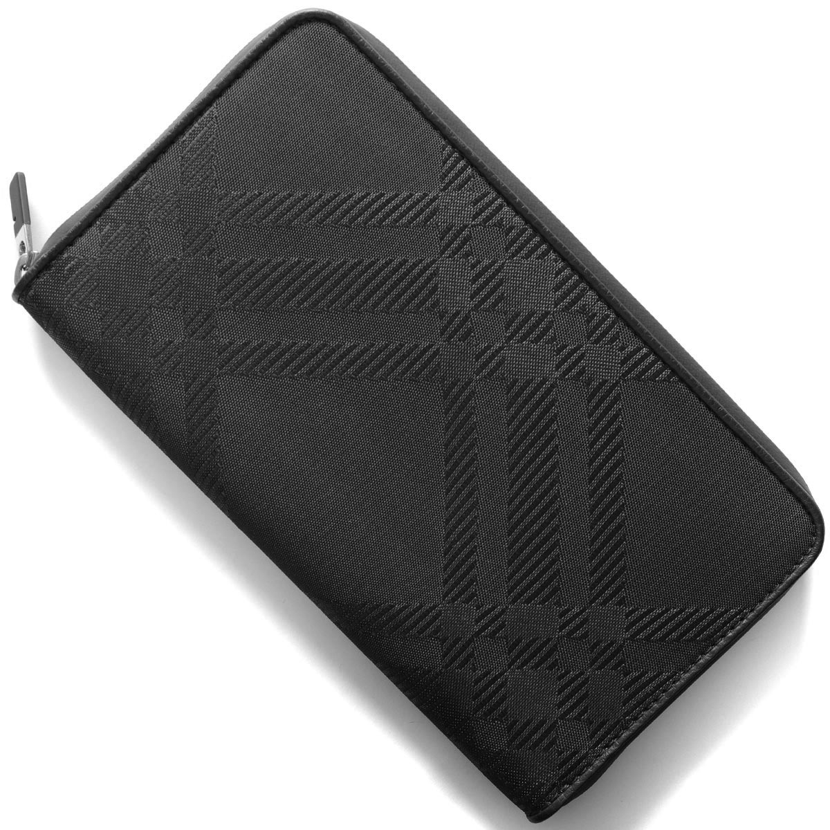 バーバリー 長財布 財布 メンズ チェックジャガード ブラック MS ZIP