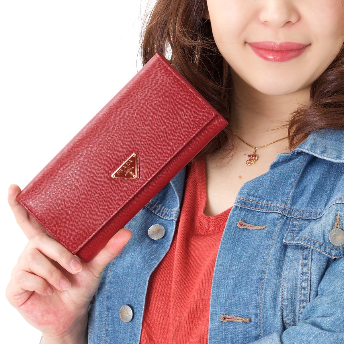 プラダ 長財布 財布 レディース SAFFIANO TRIANG 三角ロゴプレート
