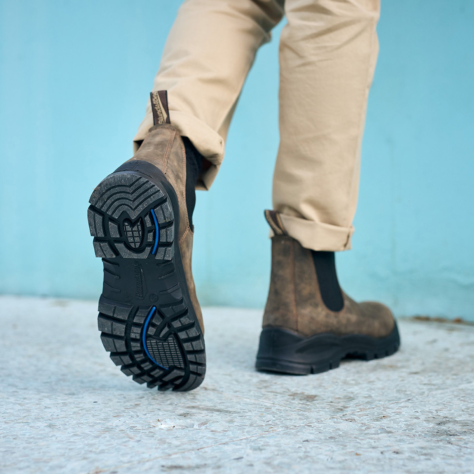 Rustic Brown Premium Leather Chelsea Boots, Men's Lug 2239