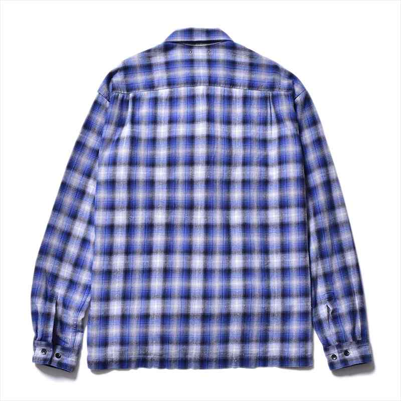 MINEDENIM V.Nep Check Flannel Open Collar Shirt