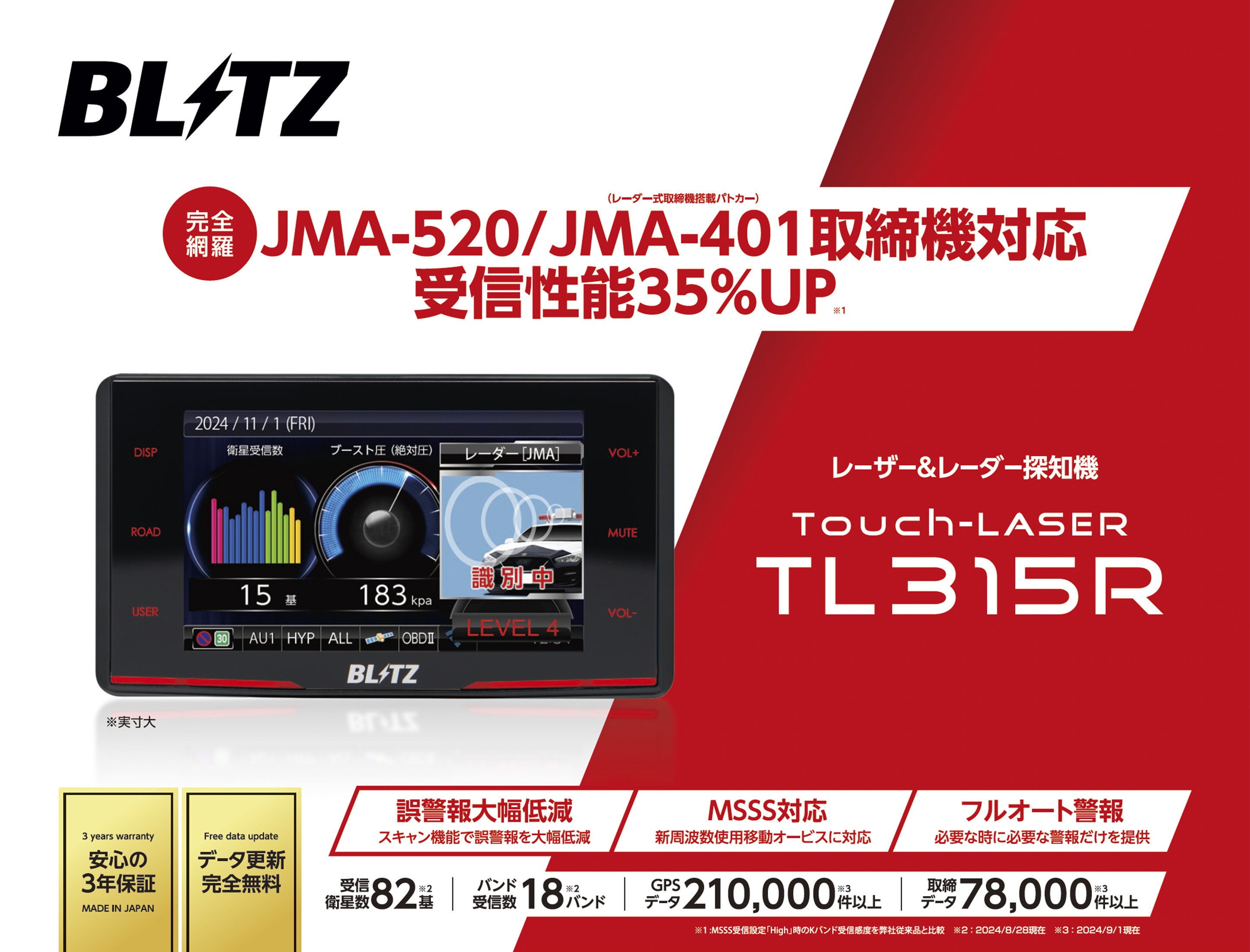 TL315R JMA-600(NTG-962) / JMA-520 / JMA-401 / MSSS新周波数対応