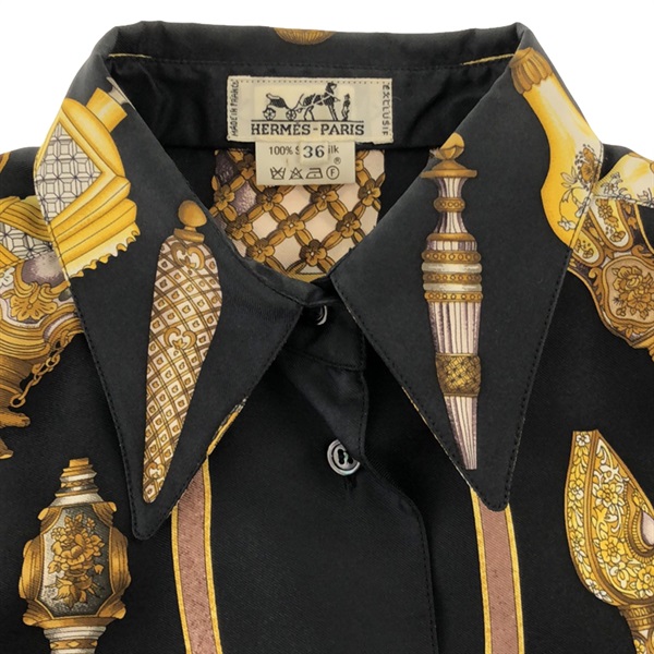 エルメス(HERMES)エルメス シルクシャツ 長袖シャツ 衣料品 トップス