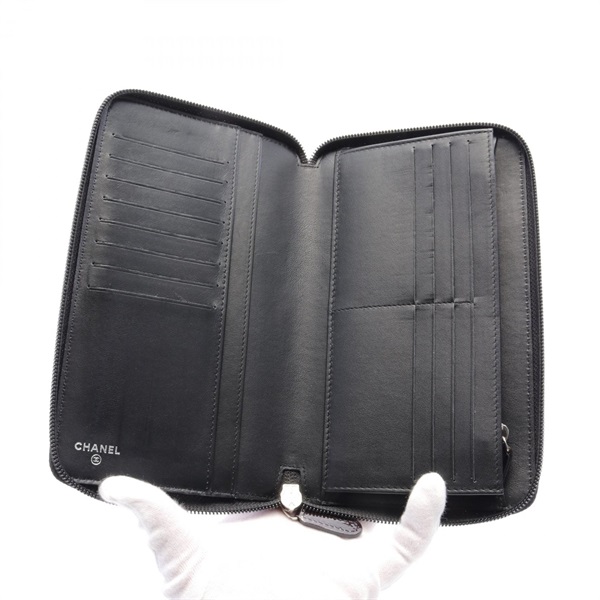 シャネル(CHANEL)シャネル ココマーク カメリア ラウンド長財布 財布