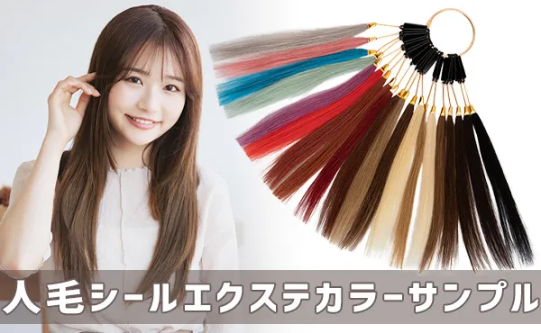 人毛シールエクステカラーサンプル20色(ウィッグ用グッズ)｜ウィッグの
