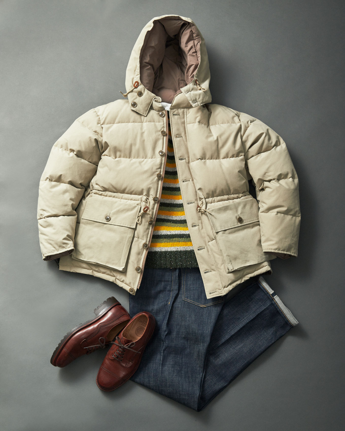 こだわりの別注品｜カレドアーのリバーシブルダウンジャケット