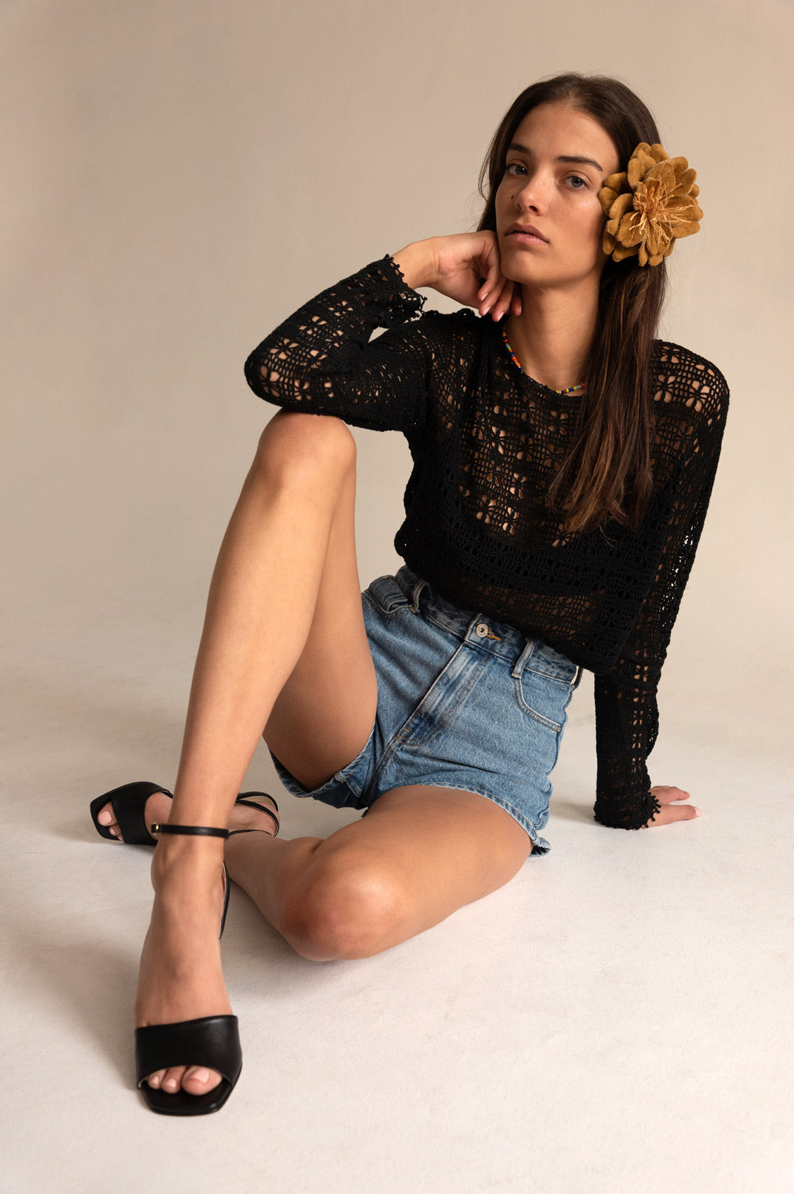 ELSA Wedge Sandal in Black | Brooklyn Bandit