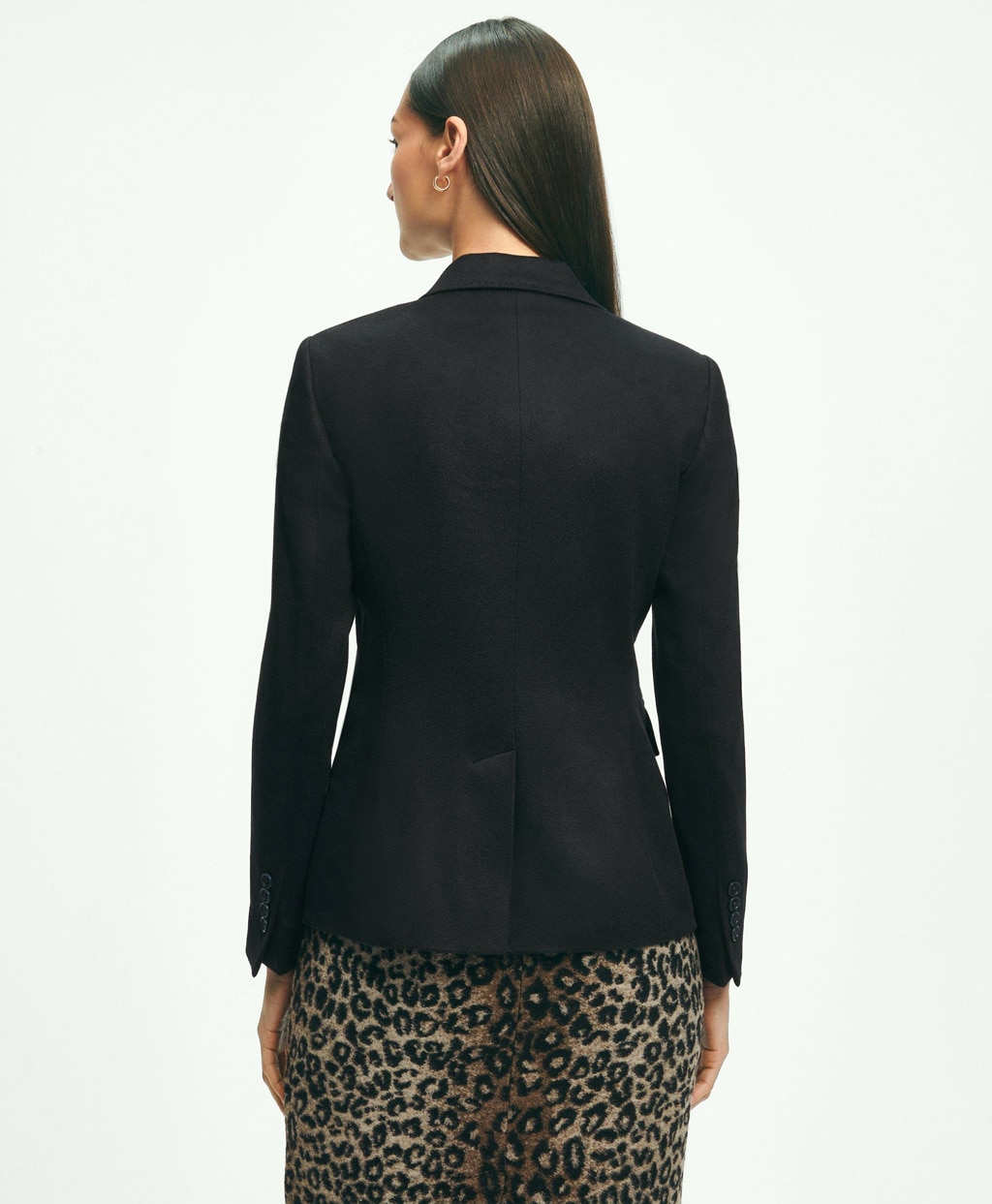 カシミヤ シングル2ボタン ピークドラペルジャケット | Brooks