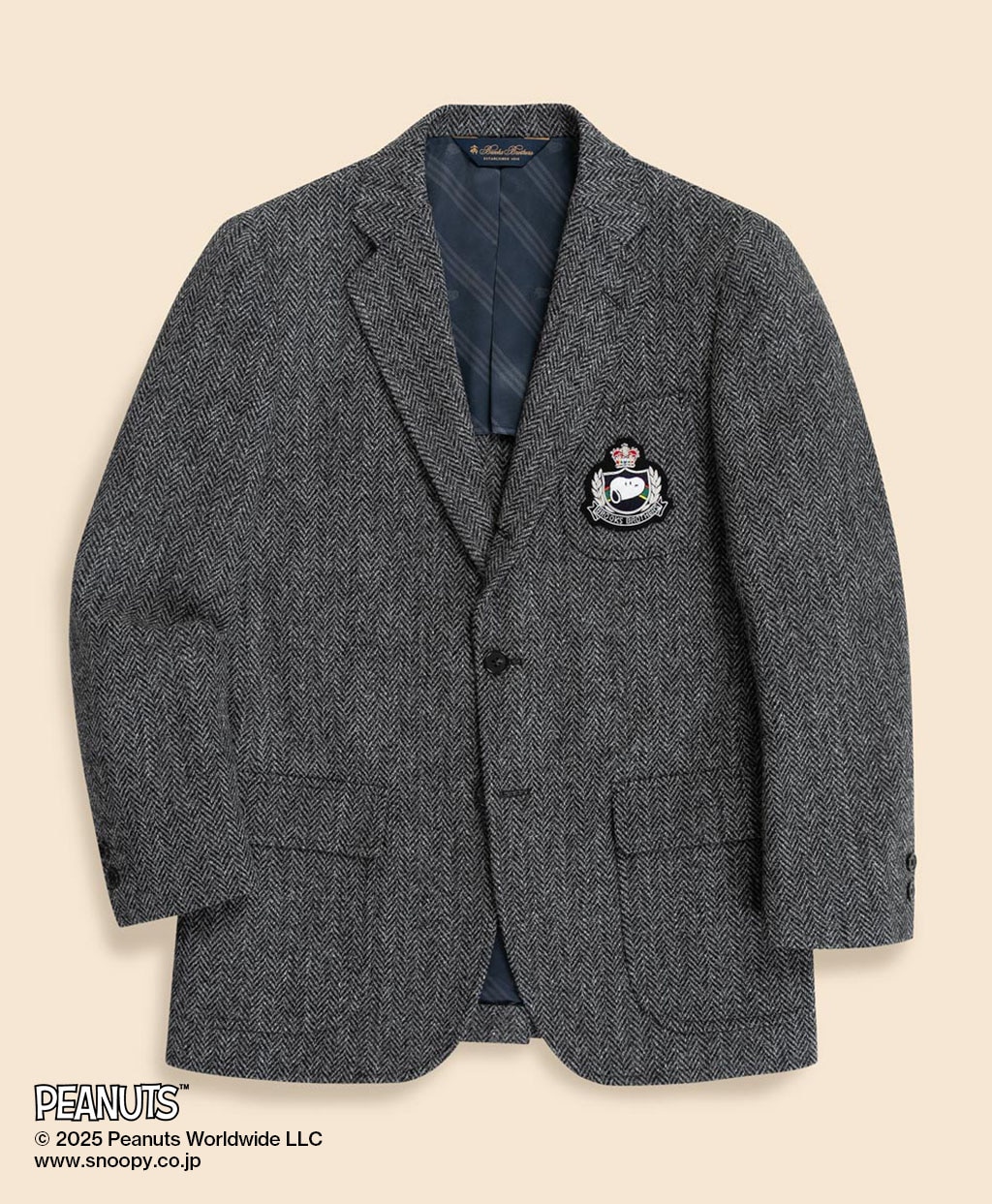 Brooks Brothers × PEANUTS ハリスツイード スヌーピーエンブレム 3釦