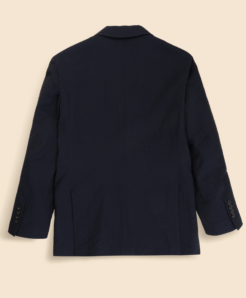 ウール／ポリエステル シアサッカー シングル2釦アンコンジャケット