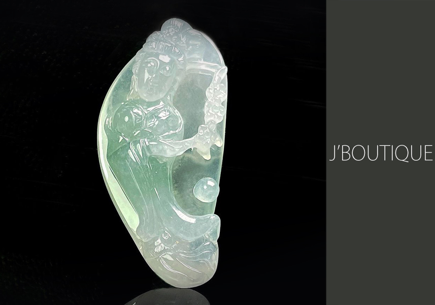 ミャンマー産天然無処理翡翠 くりぬき リング 指輪 薄ラベンダー 冰糯