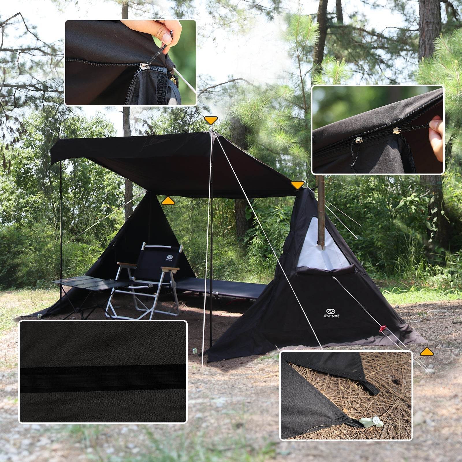 GOGlamping G・G PUP2.0 パップテント＆専用二又ポール2本＆横接続