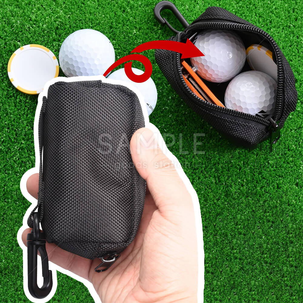 ゴルフボールケース 2個入れ用 フォーク マーカー ティー刺し付き