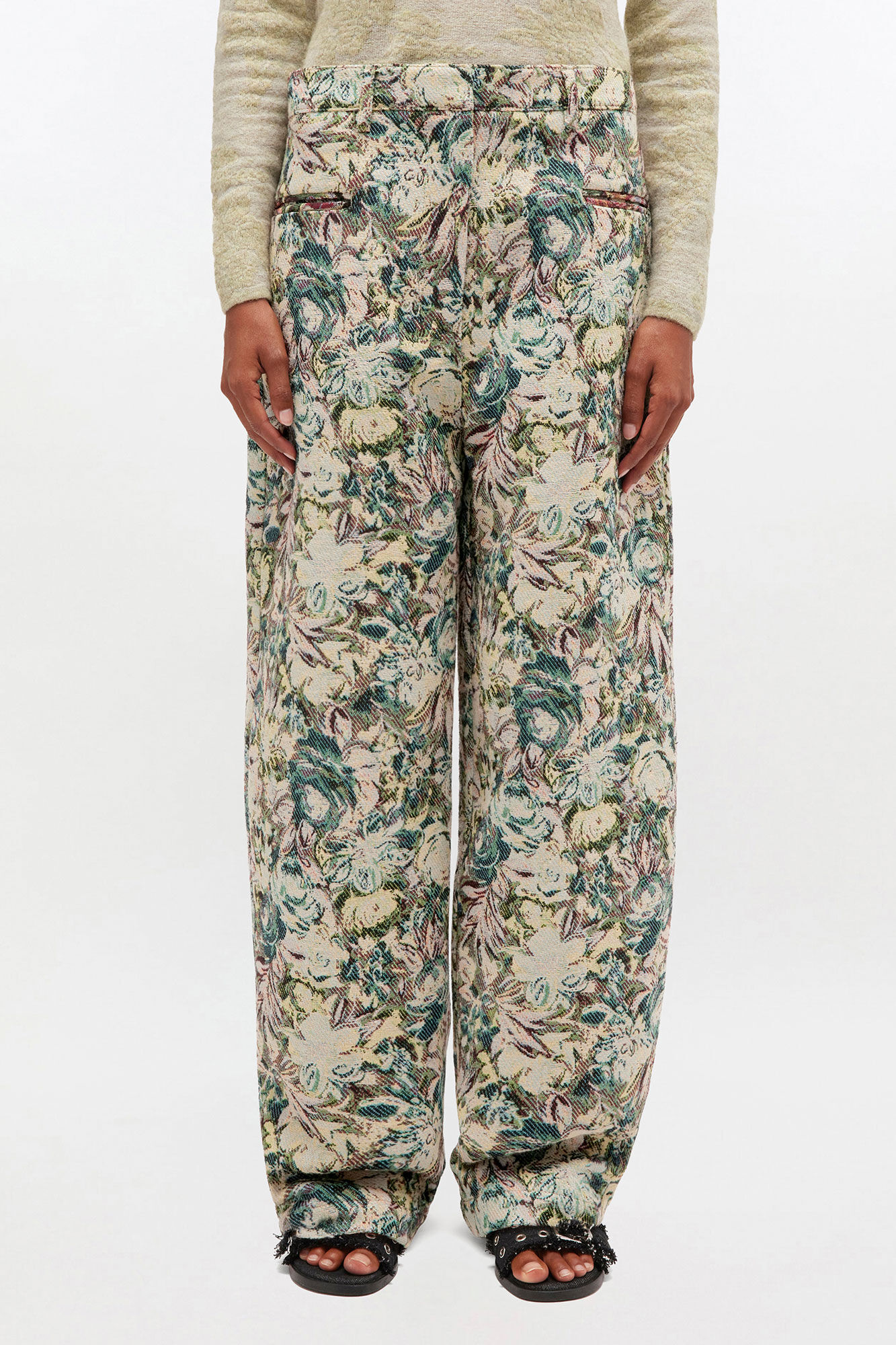 Jadeite Tapestry Curve Pants | GANNI US