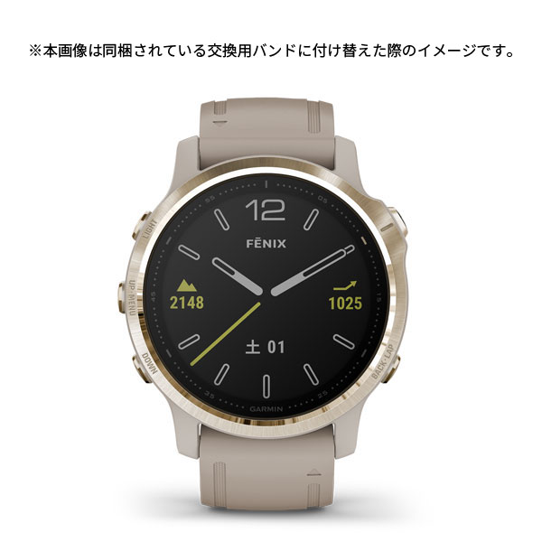fēnix 6S Sapphire Tundra Light Gold Leather band | スマート