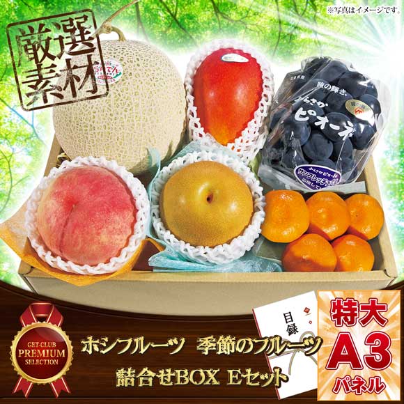 ホシフルーツ 季節のフルーツ詰合せBOX Eセット【目録引換券・A3パネル