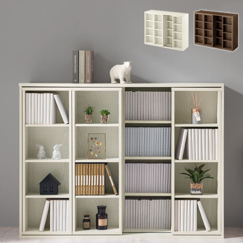 スライド本棚 幅120cm 本棚 ラック おしゃれ ぼん家具 ABE400105