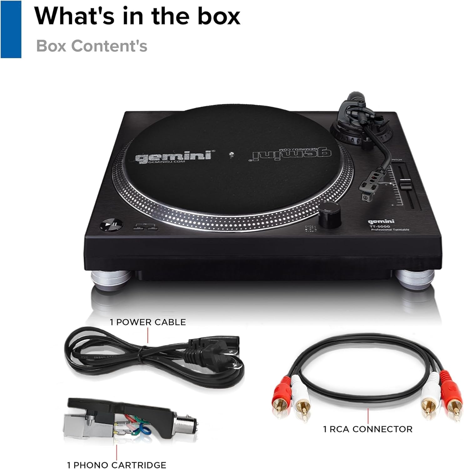 Gemini Sound TT-5000 High Torque Direct-Drive Turntable with USB