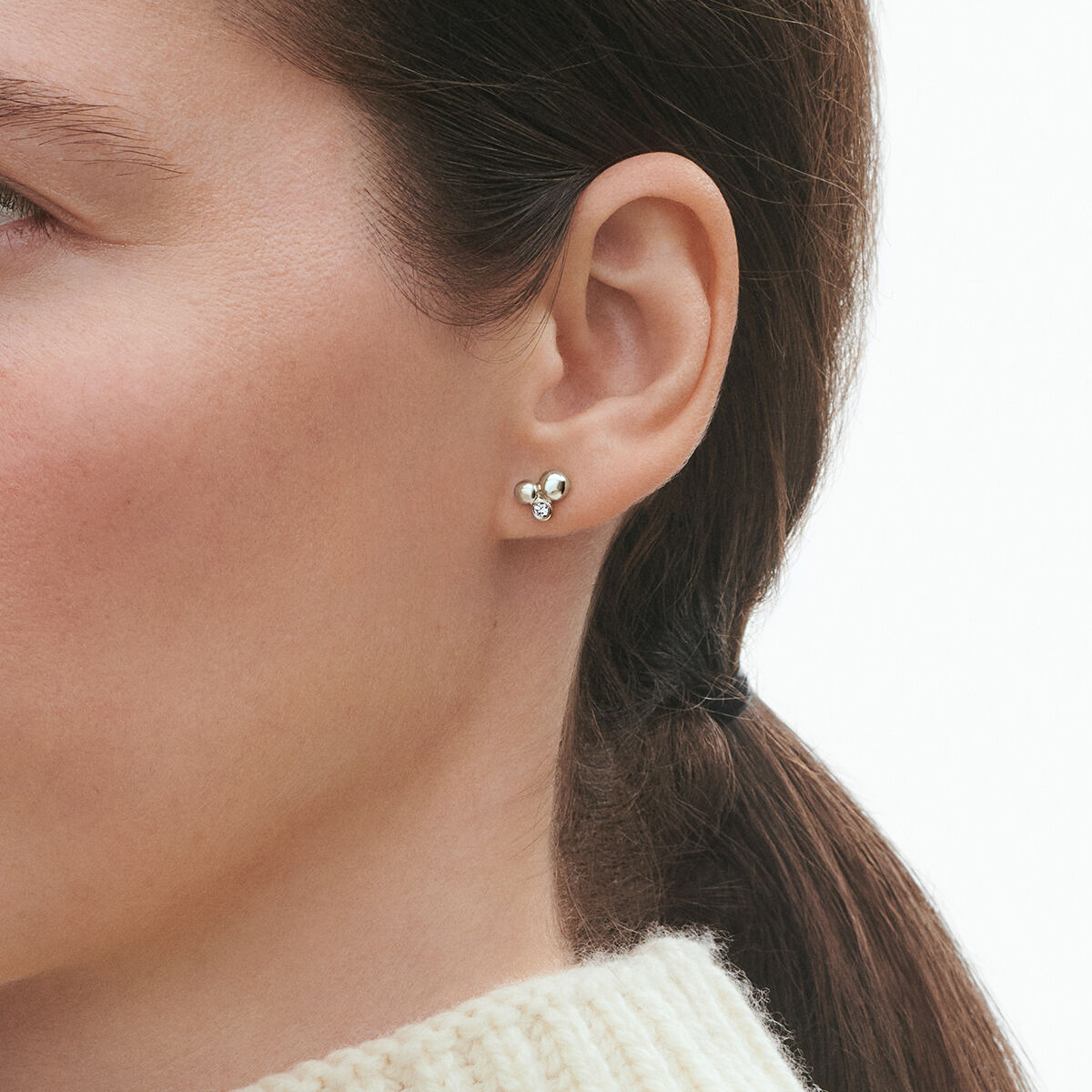 Moonlight Grapes earrings in sterling silver with diamonds