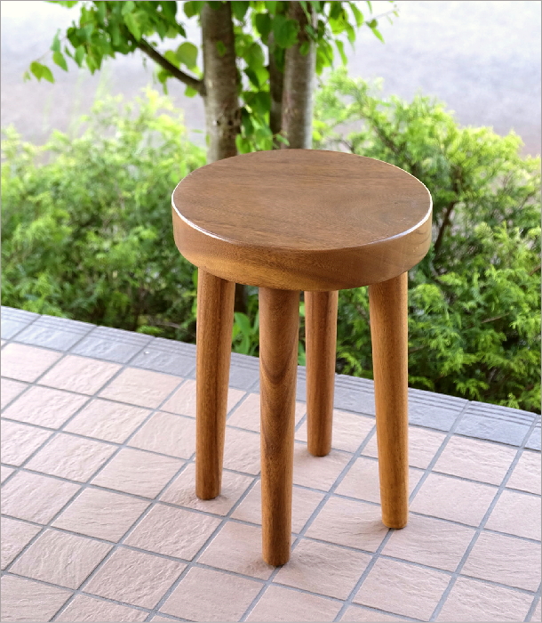 スツール 木製 丸椅子 アジアン ウッドスツール サークル [ebn5977