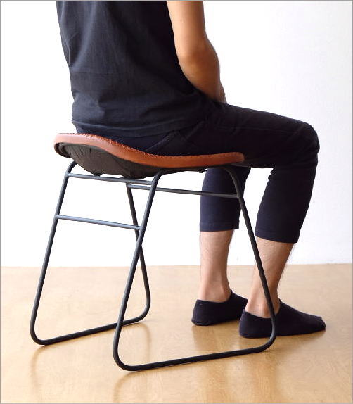 スツール アンティーク おしゃれ 椅子 チェア チェアー アイアンと本革