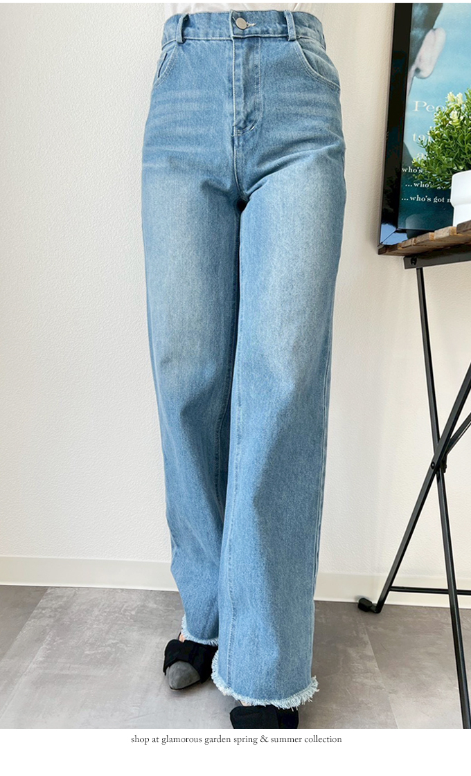 バックハート柄デニムパンツ【7e-831-06130】