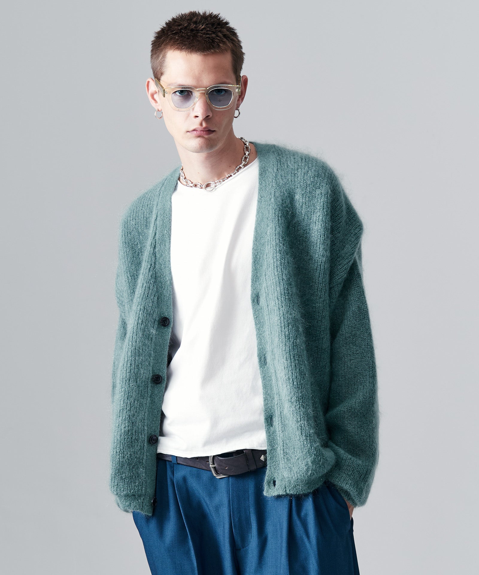 GB0425/BN04 : Blue Noise Mohair Cardigan / ブルーノイズモヘア